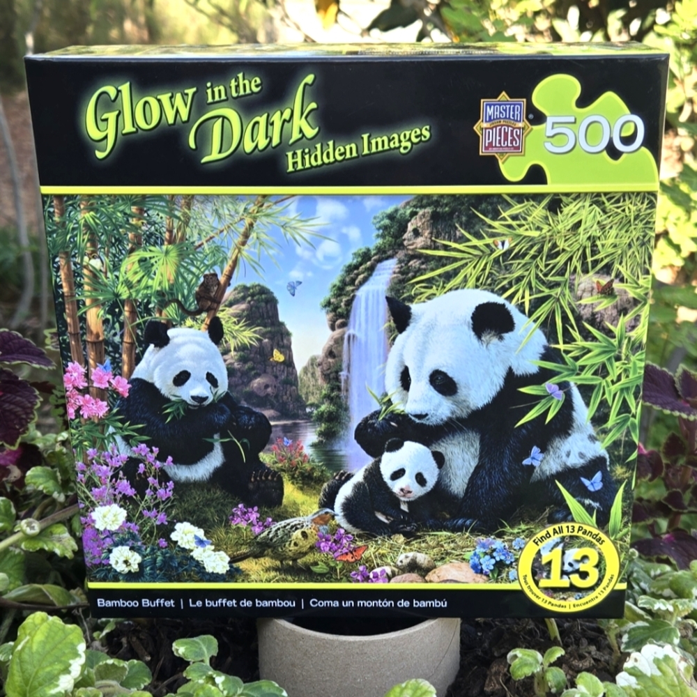 Master Pieces Panda Bamboo Buffet Glow in the Dark 500 Piece Jigsaw Puzzle
